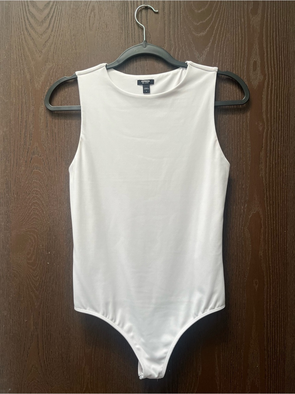 Express Body Contour White Crew Neck Tank Bodysuit